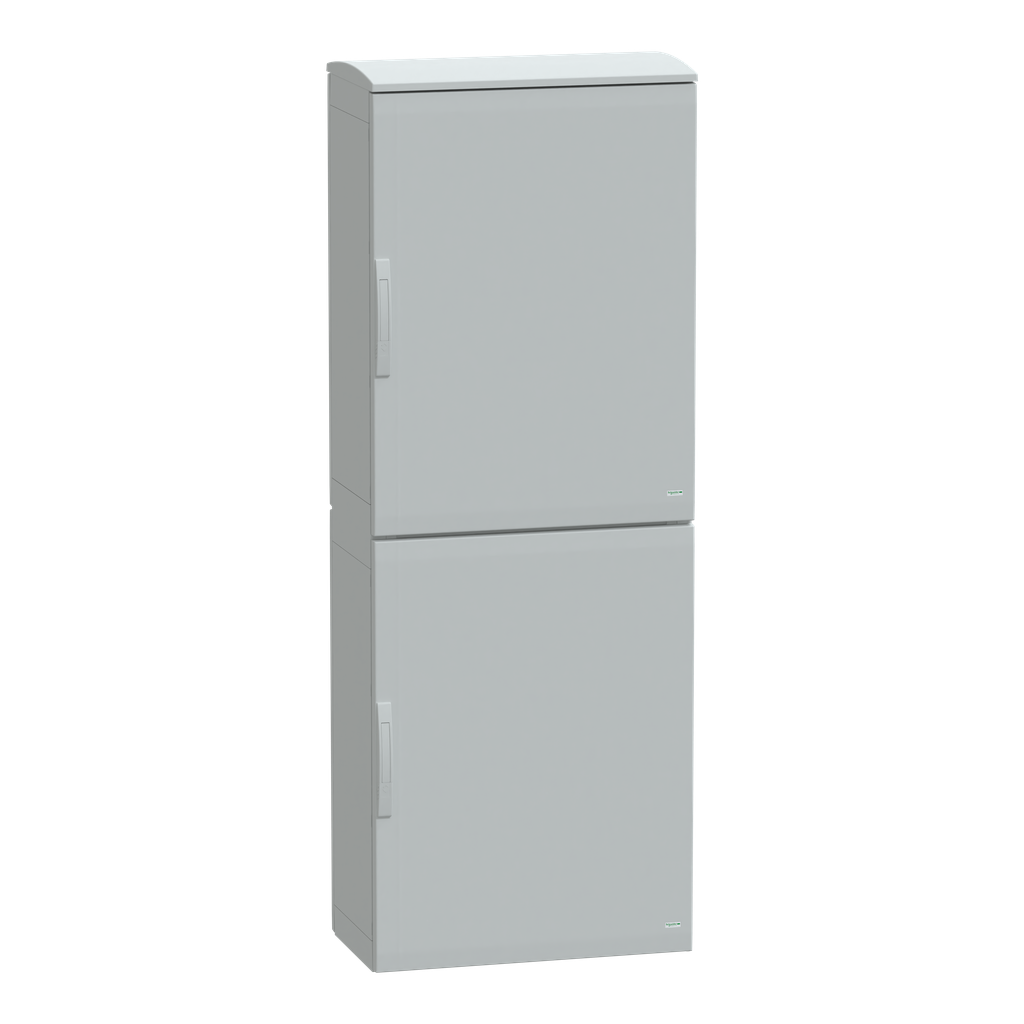NSYPLAT2074G – Floor standing polyester enclosure, Thalassa PLA, plain door, ventilated canopy, 2000x750x420mm, IP44, IK10