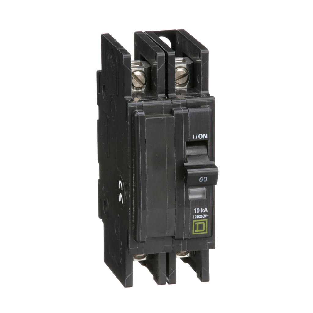 QOU260B – Mini circuit breaker, QOU, 60A, 2 pole, 120/240VAC, 10kA, bulk pack