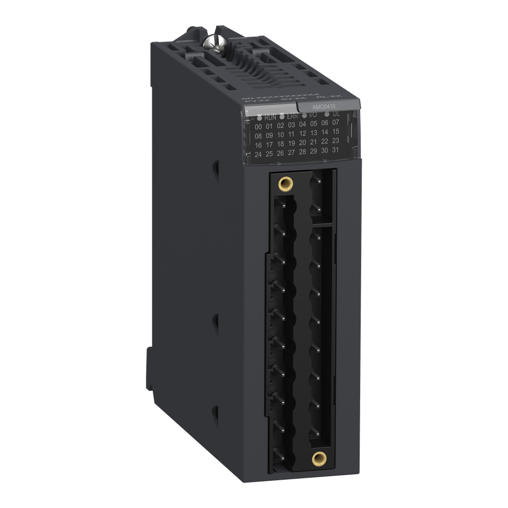 BMXAMO0410 – analog isolated high level output module, Modicon X80, 4 outputs, 0 to 20mA, 4 to 20mA, 10V positive or negative