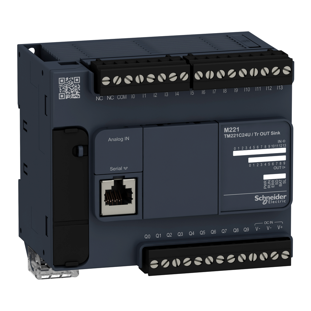 TM221C24U – Logic controller, Modicon M221, 24io tr.npn