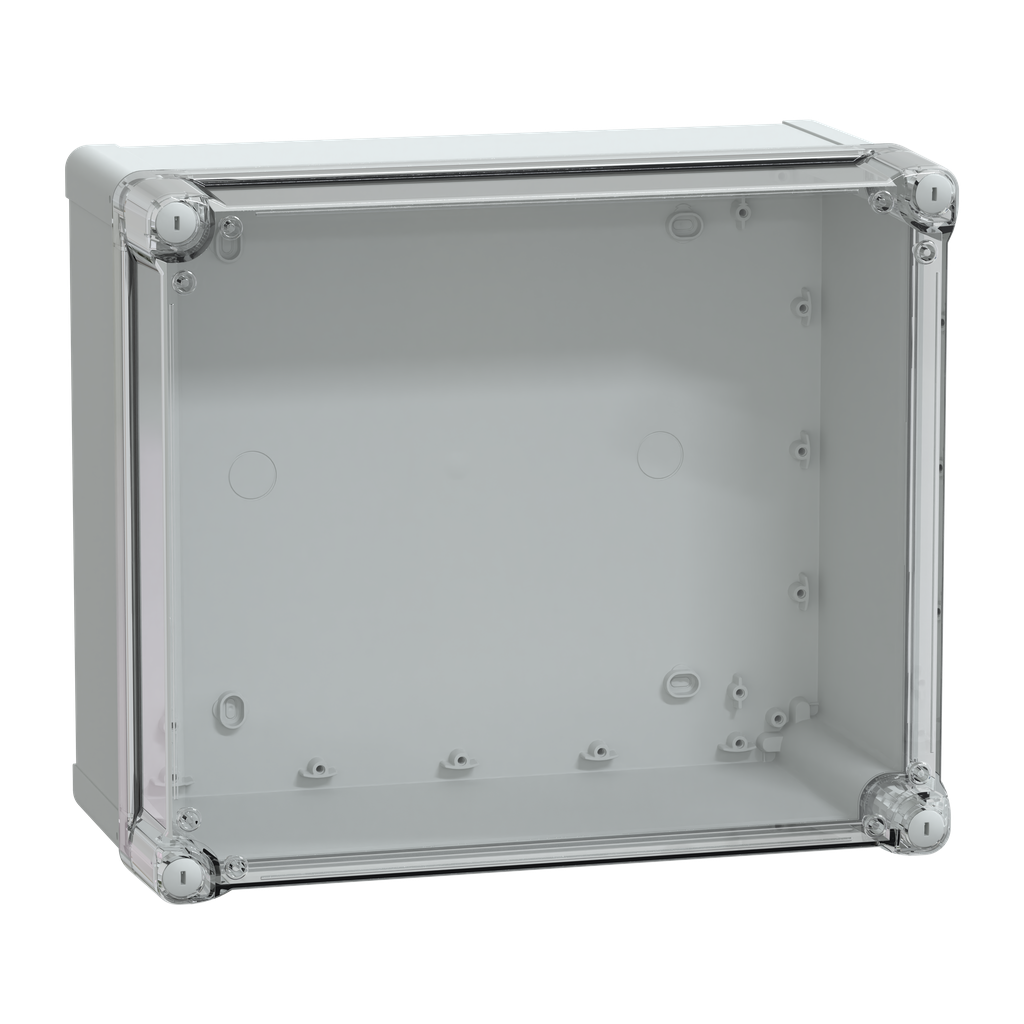 NSYTBS342916HT – ABS box IP66 IK07 RAL7035 Int.H325W275D160 Ext.H341W291D168 Transp.cover H60