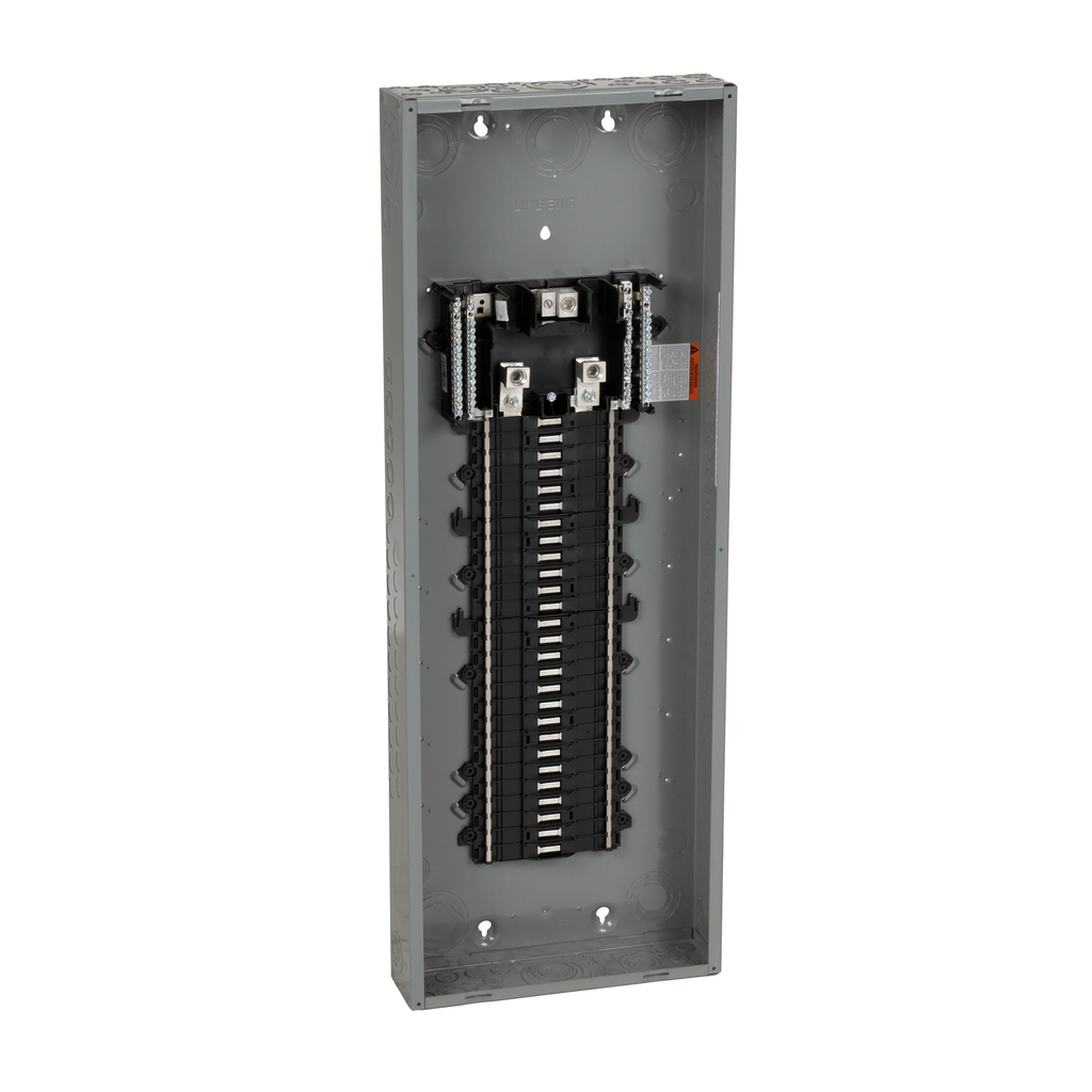 QO154L225PG – Load center, QO, 1 phase, 54 spaces, 64 circuits, 225A convertible main lugs, PoN, NEMA1, gnd bar