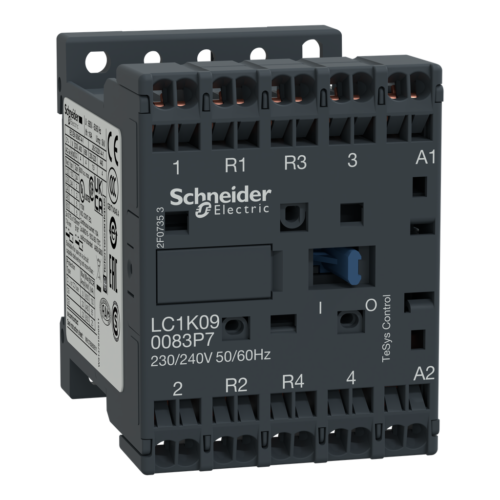 LC1K090083E7 – Contactor, TeSys K, 4P, 2 NO   2 NC, AC-1, lt or eq to 440V 10A, 48VAC coil