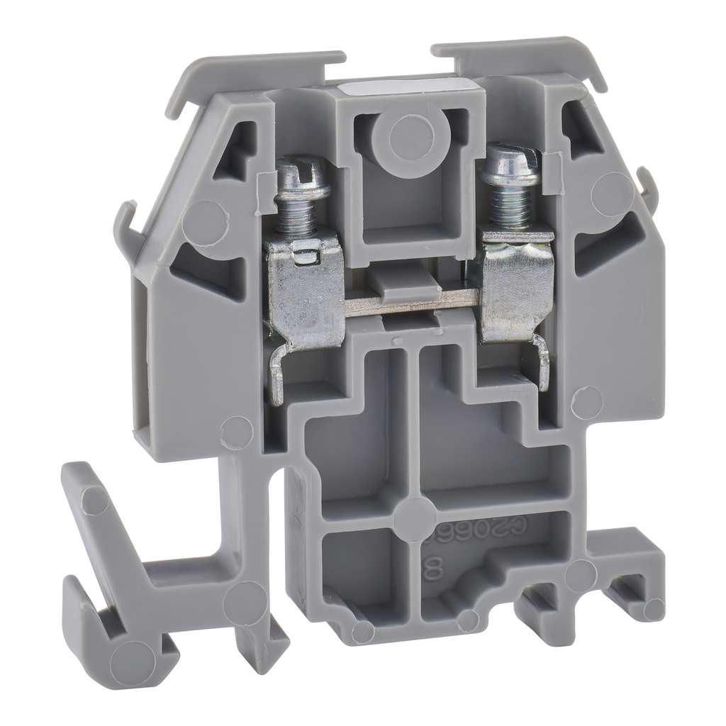 9080GME6 – Terminal block, Linergy, box lug connector, grey colored block, 30A, 600V