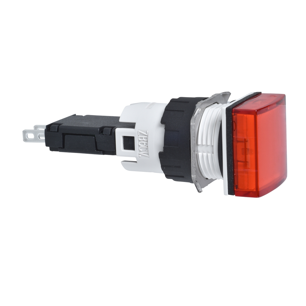 Mayer-DDS-Complete pilot light, Harmony XB6, square red, plastic, 16mm, integral LED, 12...24V-1