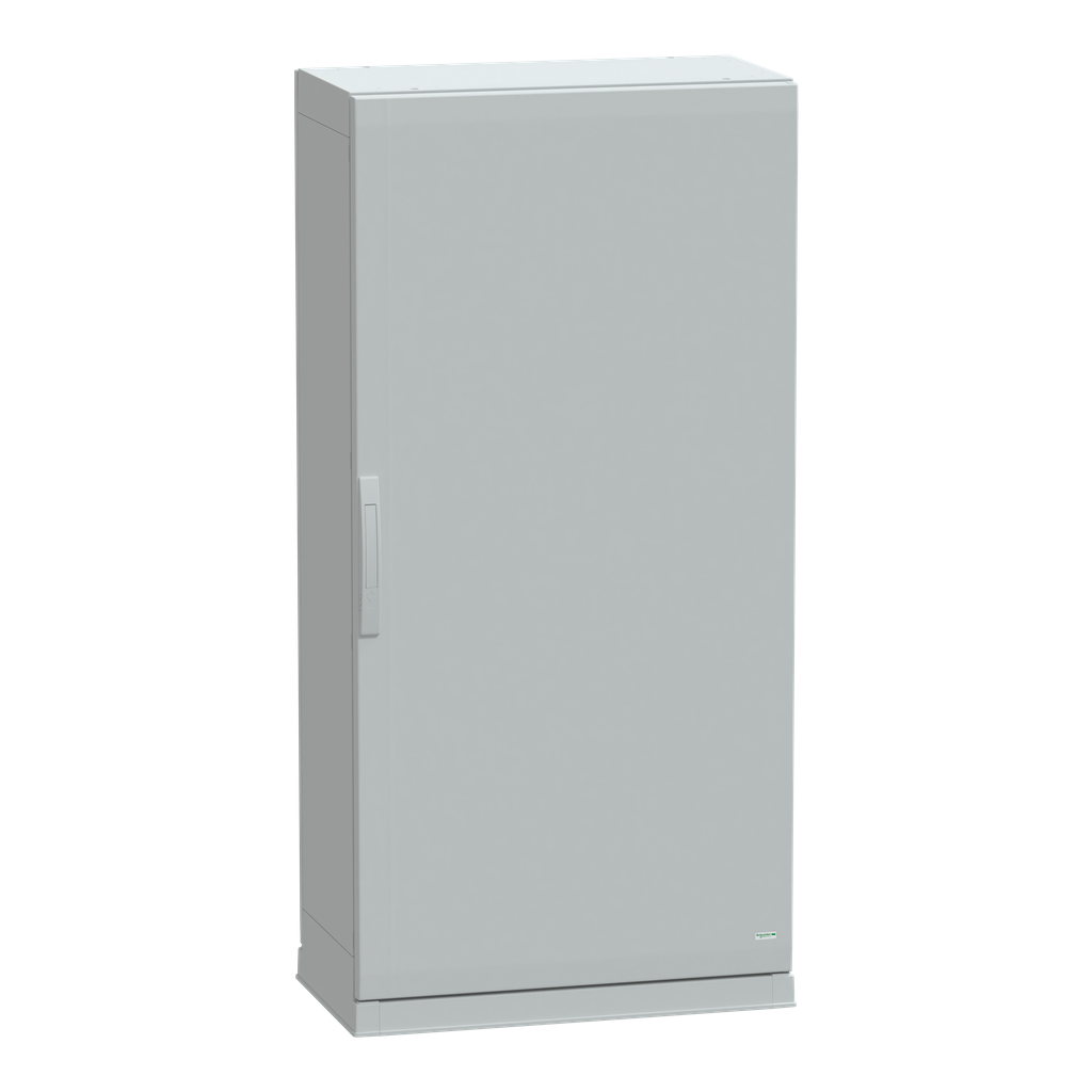 NSYPLAZ1574G – Floor standing polyester enclosure, Thalassa PLA, plain door, open bottom, 1500x750x420mm, IP54, IK10