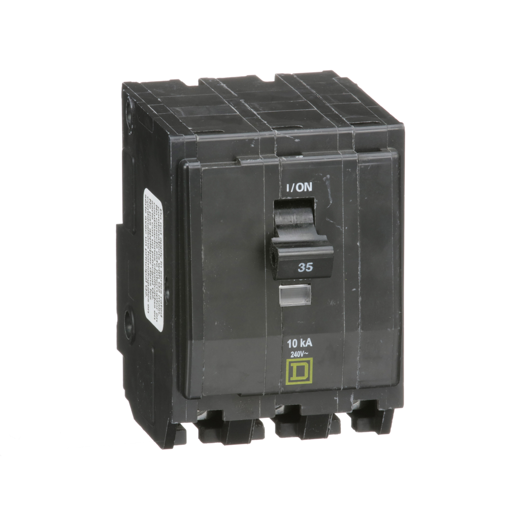 QO335CP – Mini circuit breaker, QO, 35A, 3 pole, 120/240VAC, 10kA, plug in, consumer pack