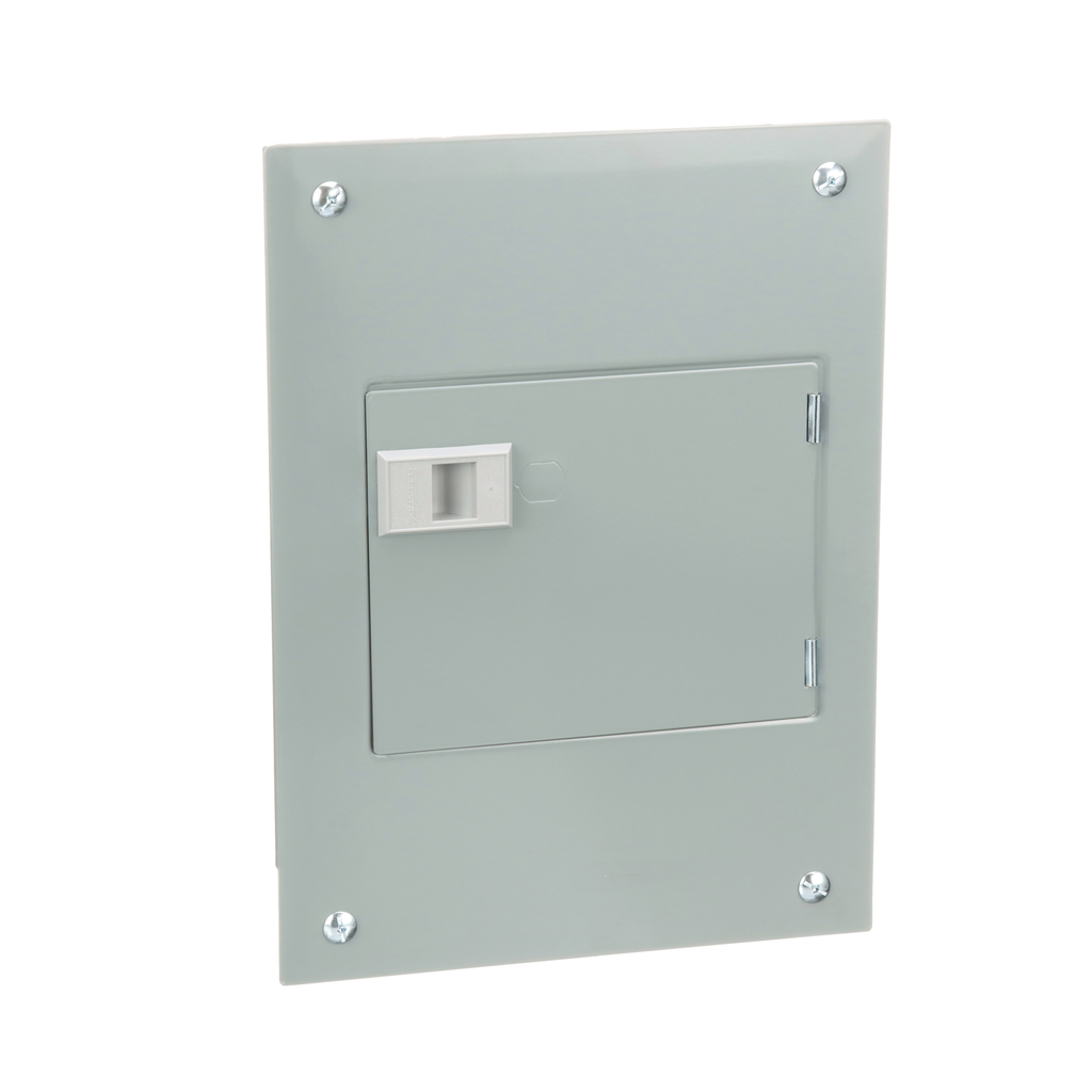 QO816L100DF – Load center, QO, 1 phase, 8 spaces, 16 circuits, 100A fixed main lugs, NEMA1, door flush cover
