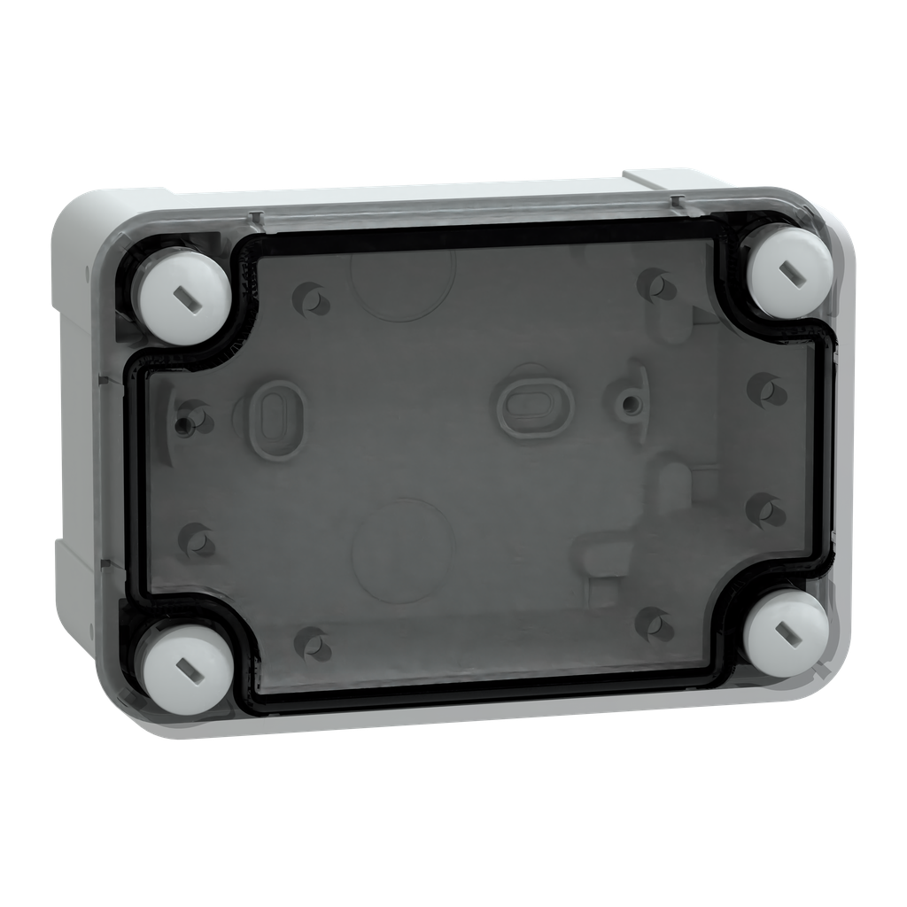 NSYTBP1397T – PC box IP66 IK08 RAL7035 Int.H125W80D65 Ext.H138W93D72 Transp.cover H20