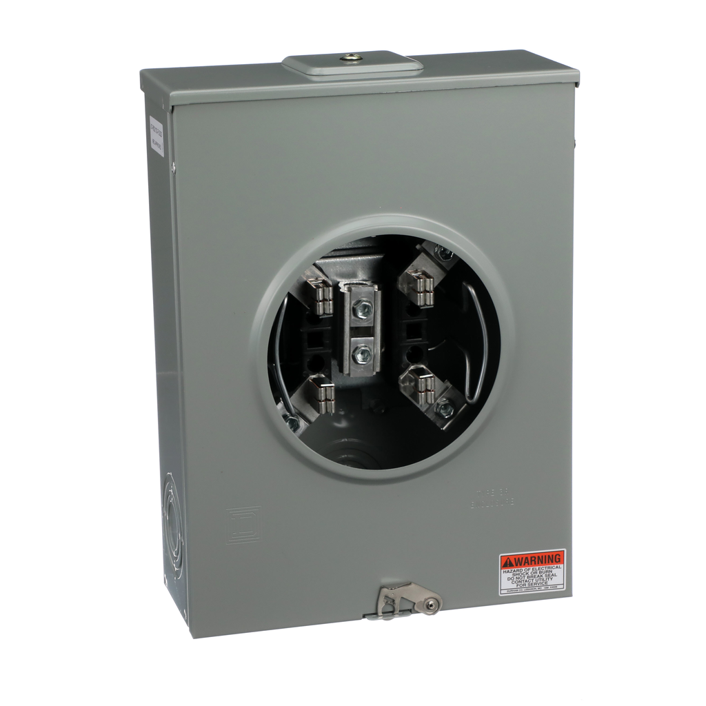 UTRS213CFL – Individual meter socket, ringless socket, no bypass, 4 jaws no release, OH, UG, 200 A, up to 600 VAC single phase 3W
