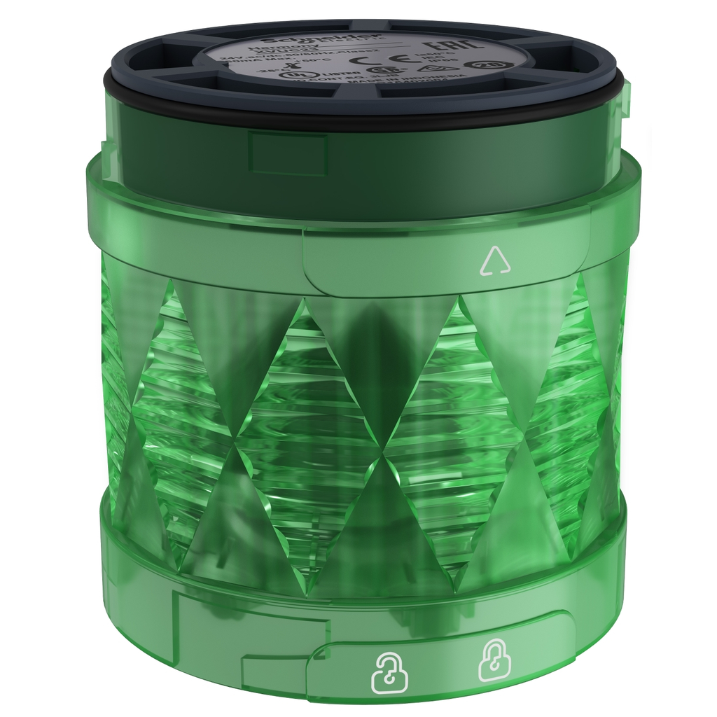 Mayer-DDS-Modular tower light, Harmony XVU, illuminated LED units, green, 60mm, steady, IP65, 24V AC DC-1