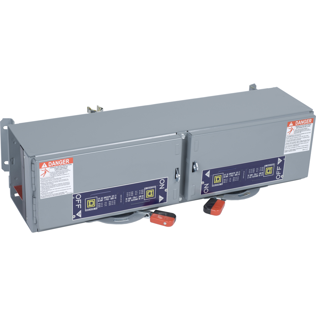 Product image for Square D QMB223TW 6 Inch 240 VAC 100 Amp 2-Pole Fusible Panelboard Branch Switch Unit