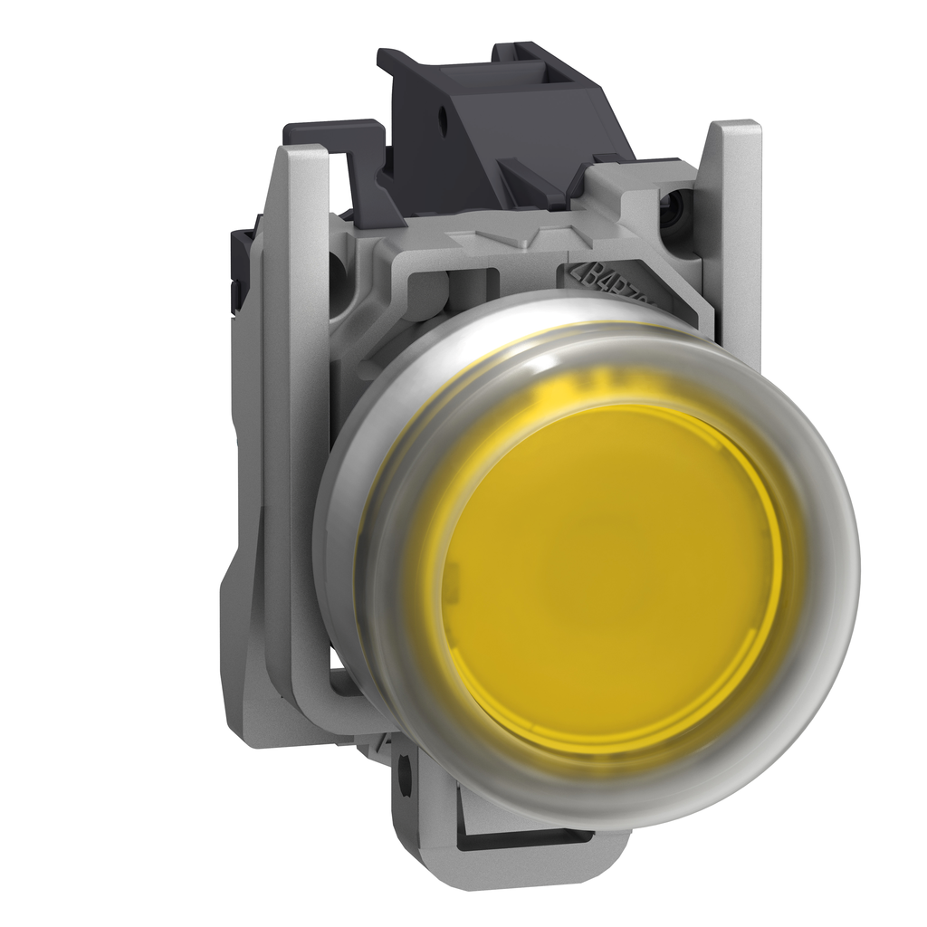XB4BP581GEX – Complete push button, Harmony XB4, Explosive atmosphere, pushbutton yellow with boot and legend insertion