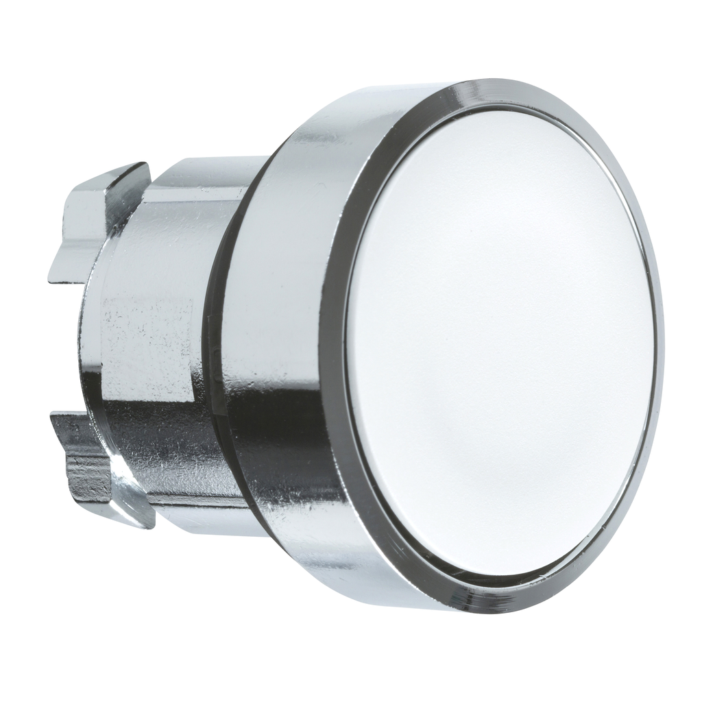 ZB4BA1 – Head for non illuminated push button, Harmony XB4, metal, flush, white, 22mm, spring return, unmarked
