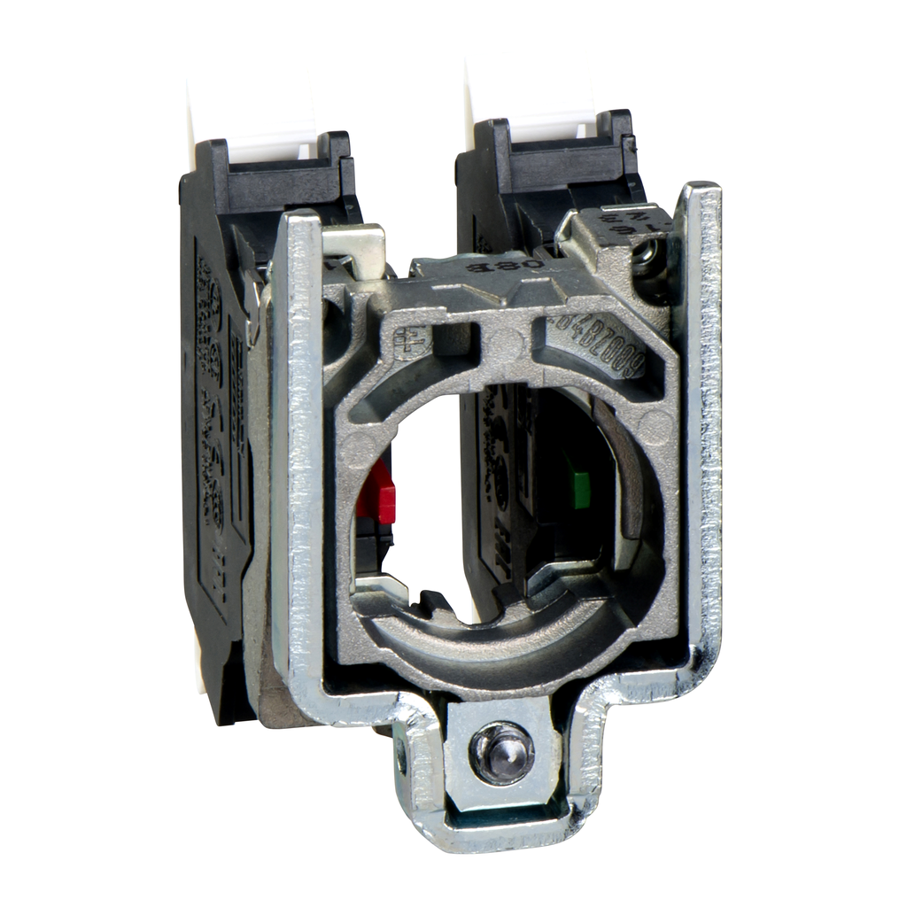 ZB4BZ1055 – Single contact block with body fixing collar, Harmony XB4, metal, spring clamp terminal, 1NO 1NC