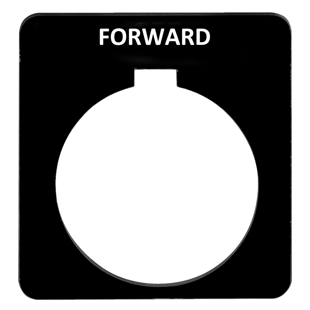 Mayer-DDS-Legend, Harmony 9001K, Harmony 9001SK, 30mm, plastic, black with white letters, 44,5mm square, marking FORWARD-1