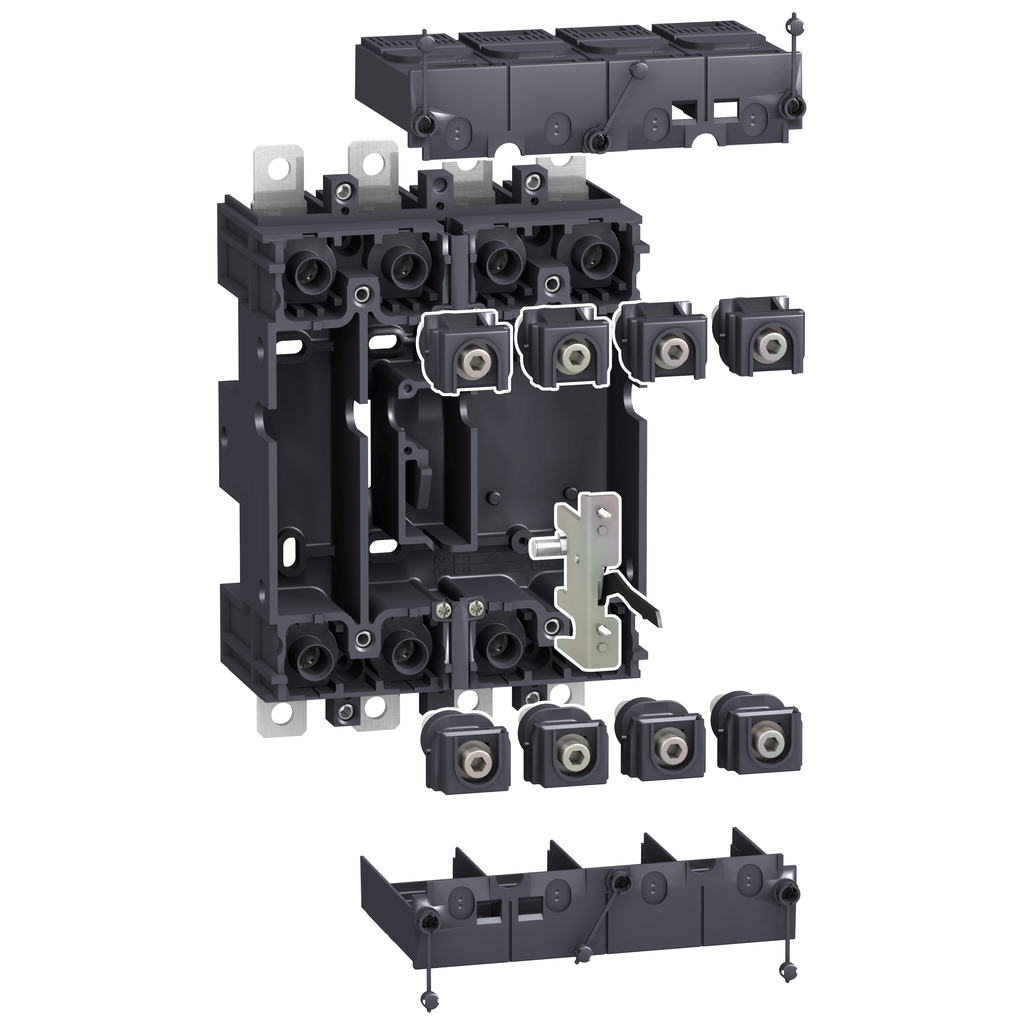 LV429267 – plug in base, ComPact NSX100/160/250, front/rear connected, 4 poles