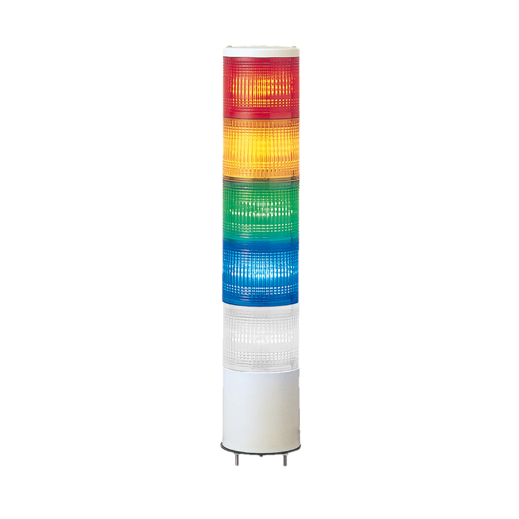 XVC4B5K – Complete pre wired monolithic tower light, Harmony XVC, plastic, red orange green blue clear, 40mm, base mounting, steady, IP54, 24V AC DC