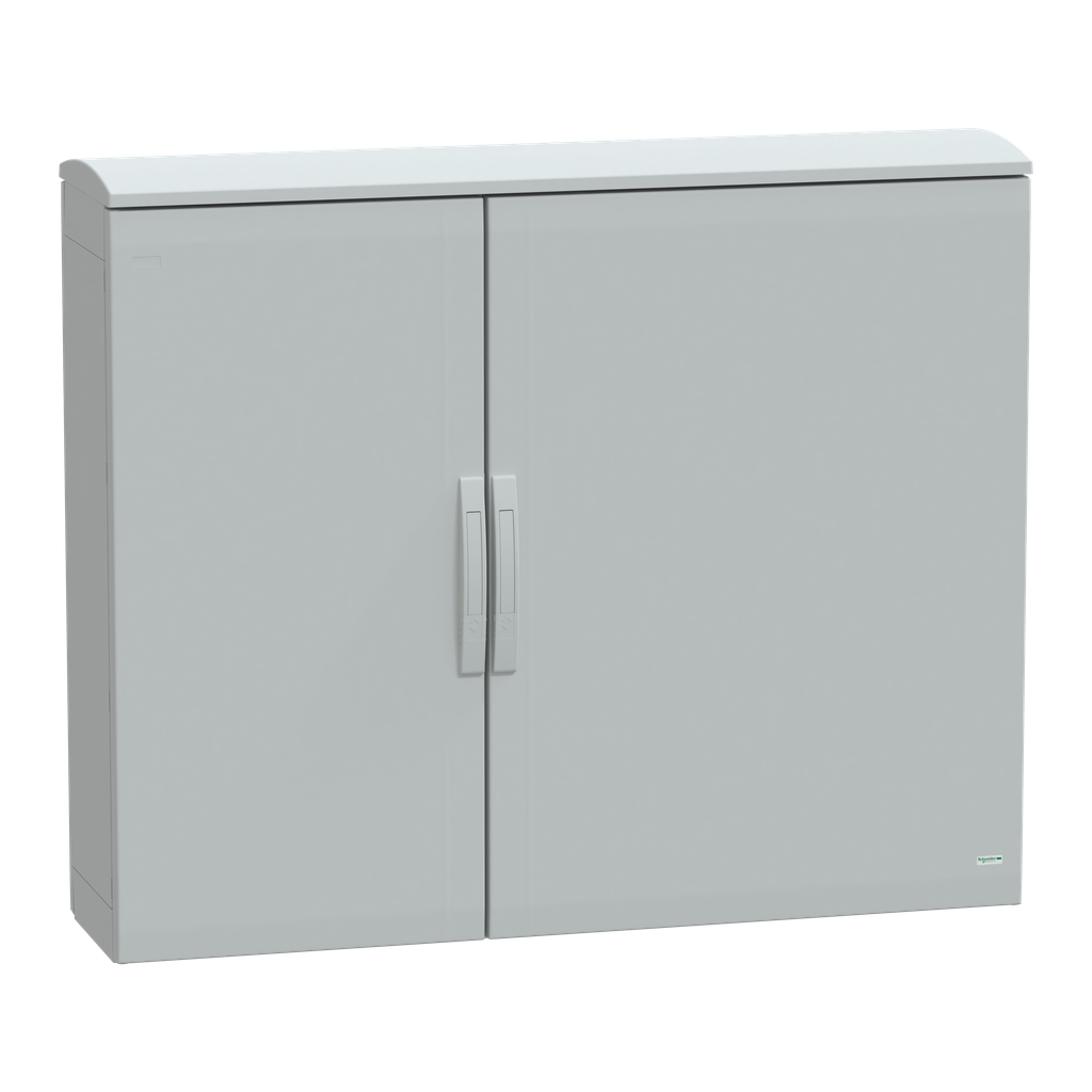 NSYPLAT10123G – Floor standing polyester enclosure, Thalassa PLA, plain door, ventilated canopy, 1000x1250x320mm, IP44, IK10