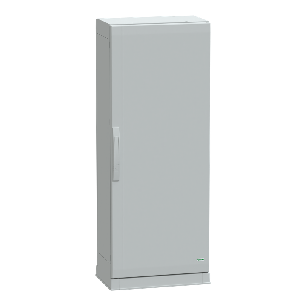 NSYPLAZ1253G – Floor standing polyester enclosure, Thalassa PLA, plain door, open bottom, 1250x500x320mm, IP54, IK10