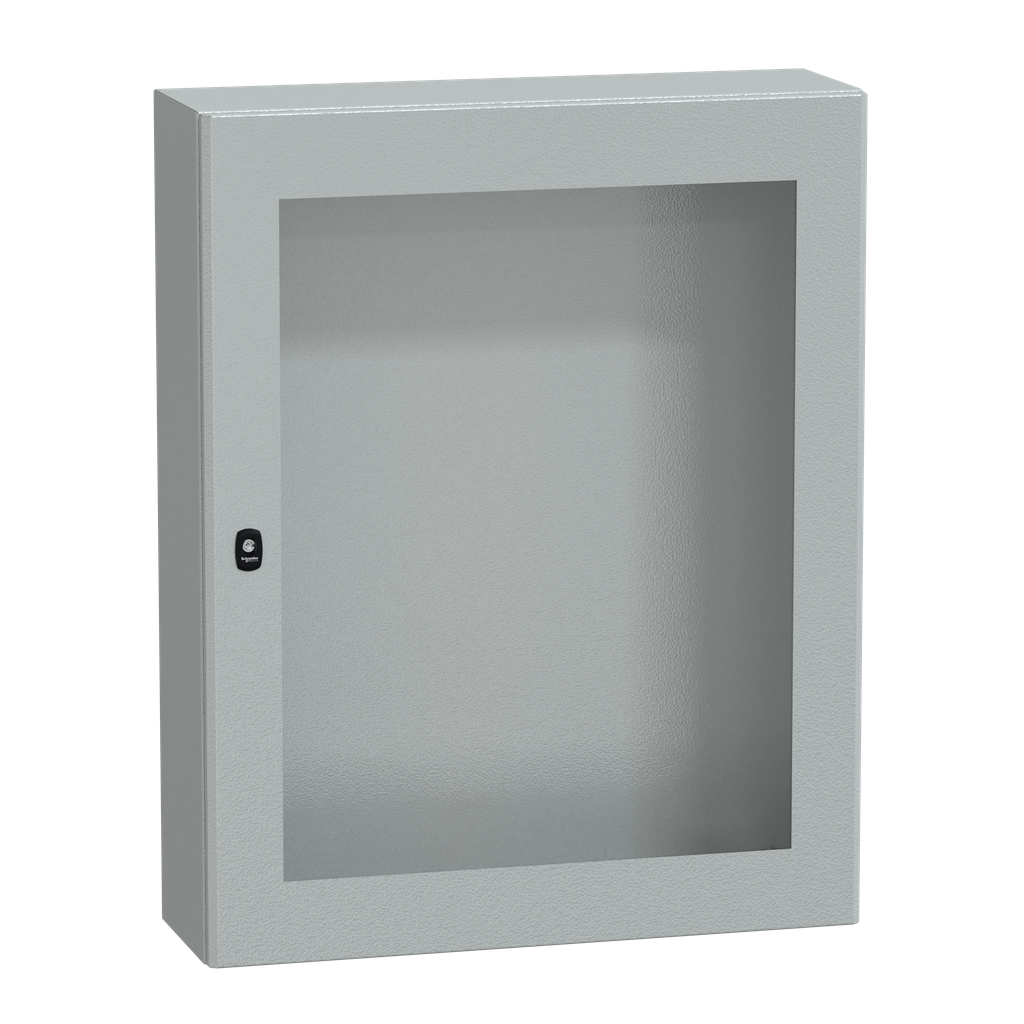 NSYS3D10825T – Wall mounted steel enclosure, PanelSeT S3D, transparent door, without mounting plate, 1000x800x250mm, IP66, IK08
