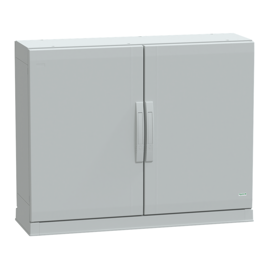 NSYPLAZ7103G – Floor standing polyester enclosure, Thalassa PLA, plain door, open bottom, 750x1000x320mm, IP54, IK10