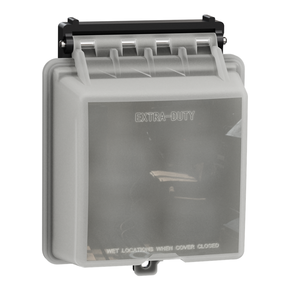 SQWS83221XX – Cover, X Series, weatherproof, 2 gangs, transparent, Standard/Decorative, vertical mounted, matte finish