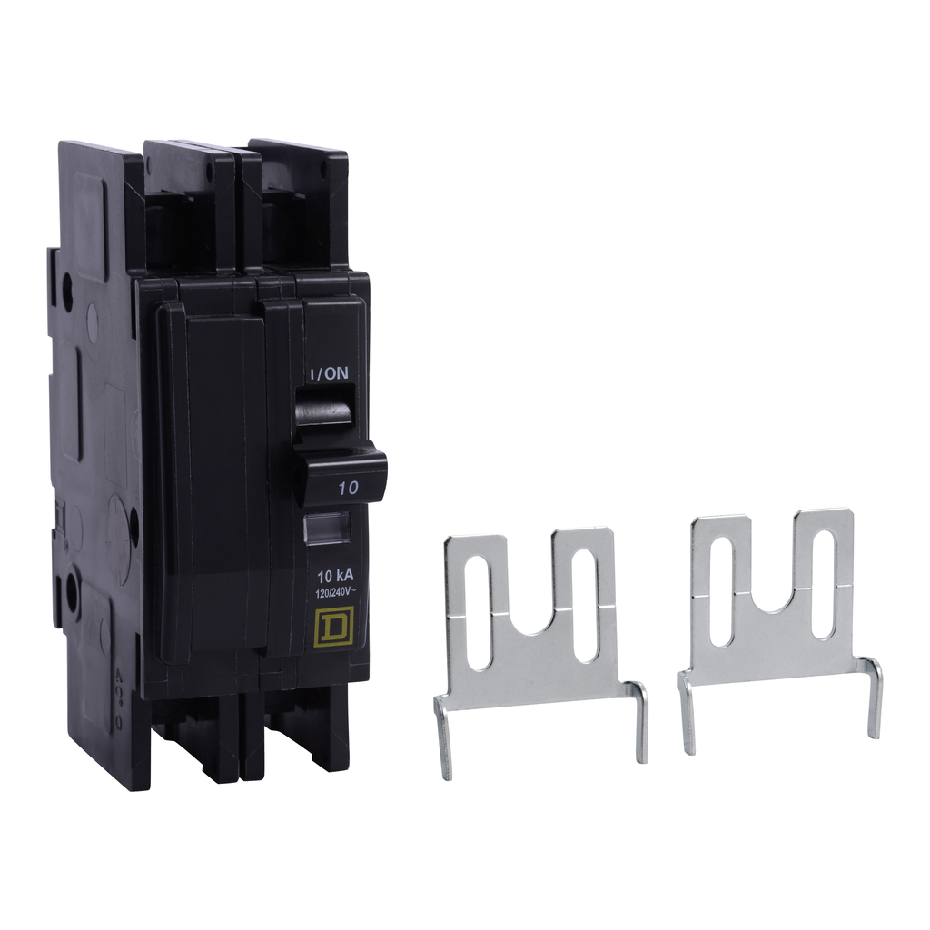 QOUR2205283CCC – Mini circuit breaker, QOU, 20A, 2 pole, 120/240 VAC, 10kA, field reversible lugs, ring terminal, China certified