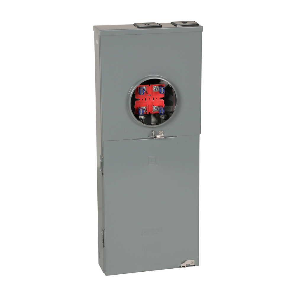 QC816F150C – Meter mains, QO, CSED, ringless socket, 150A, surface mount, maximum 8 spaces, 16 circuits, no bypass