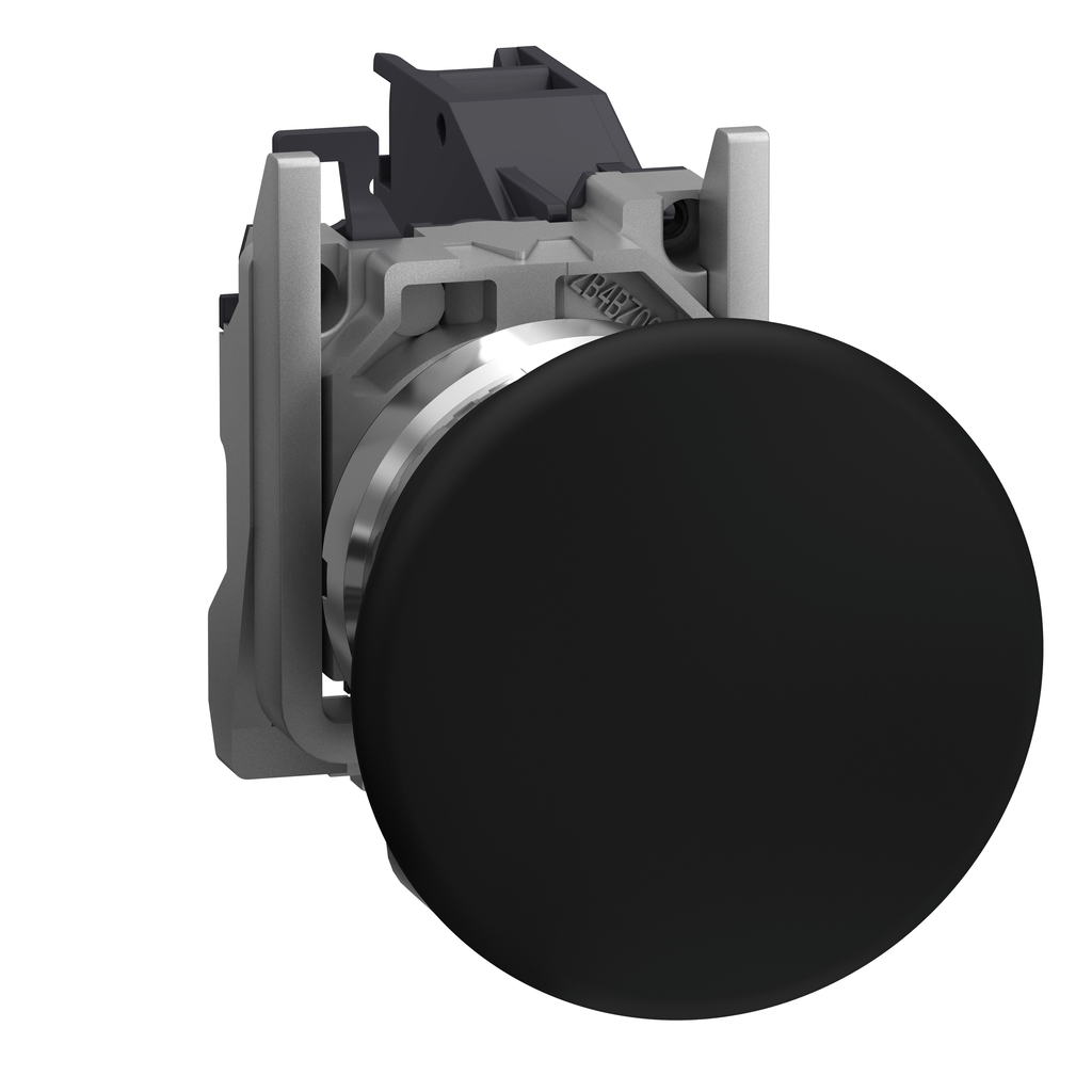 XB4BC21GEX – Complete push button, Harmony XB4 – ATEX D, black, metal, 22mm, mushroom head 40mm, spring return, 1-2 gas zone, 1NO