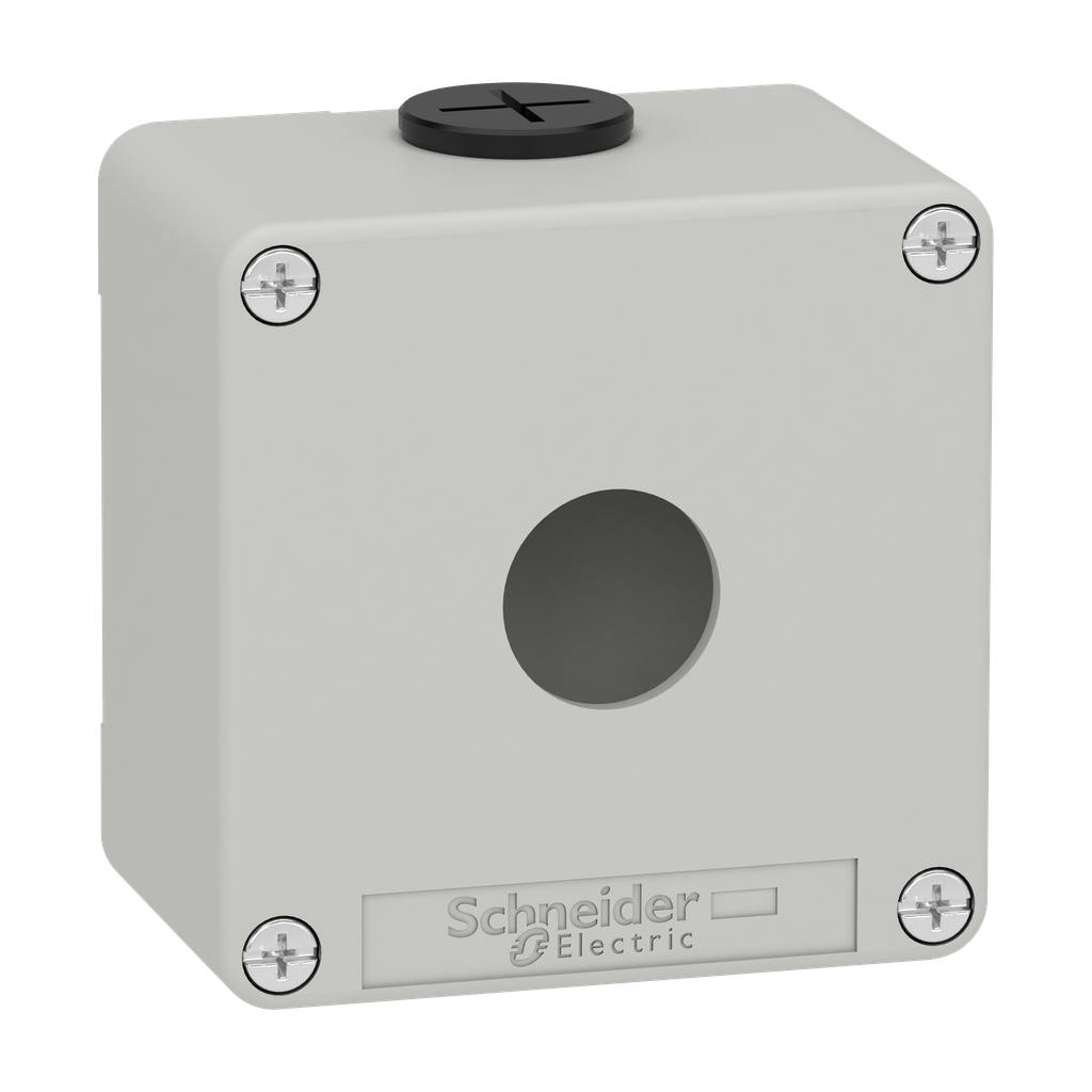 XAPD1201 – Die cast empty control station, Harmony XAP, XB2 SL, zinc alloy, grey, M20, 1 cut out 22mm, 80x80x51,5mm, UL cULus