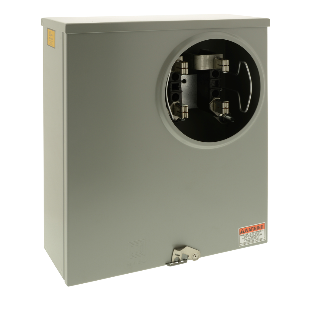 UTRS220A – Individual meter socket, ringless socket, no bypass, 4 jaws no release, UG, 200 A, up to 600 VAC single phase 3W