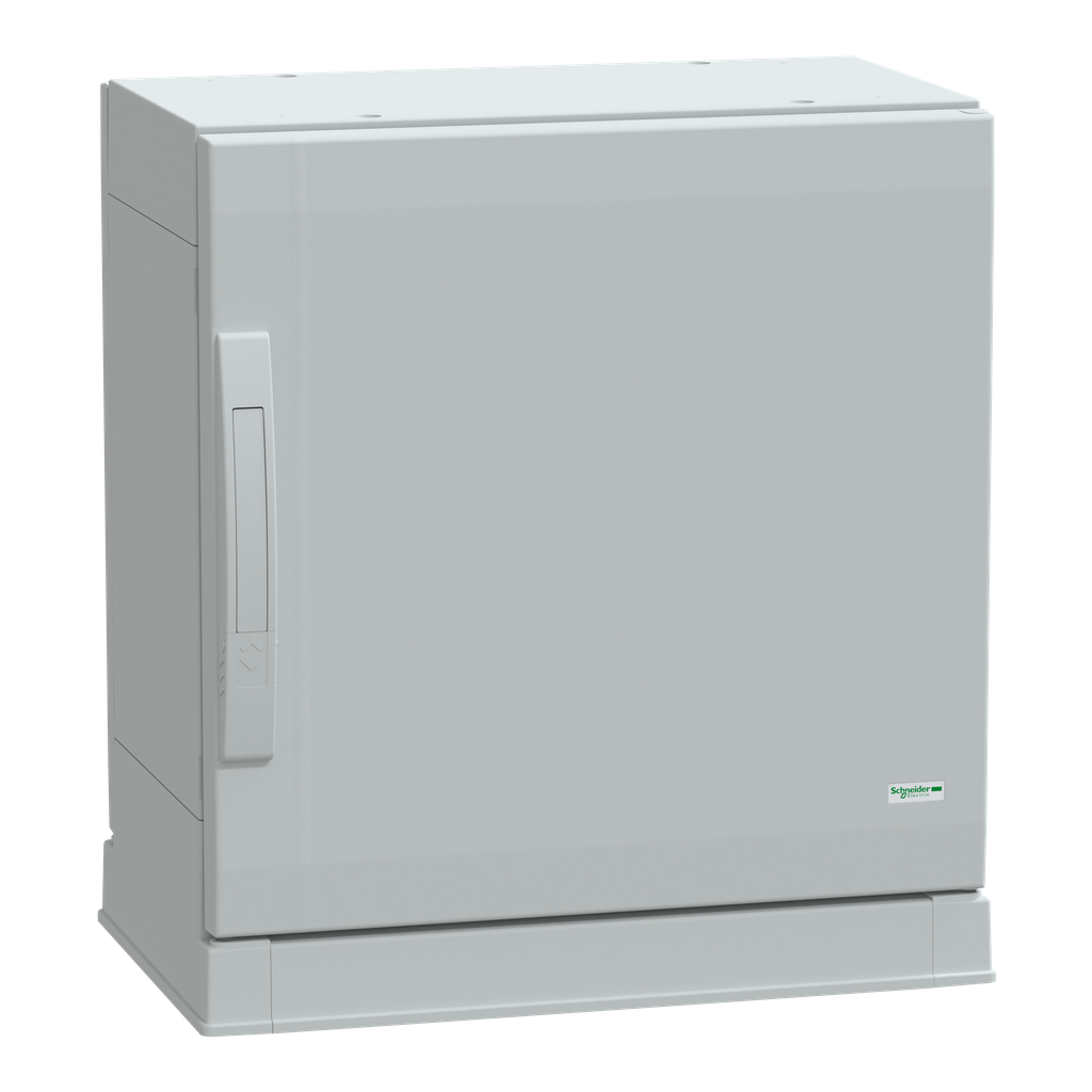 NSYPLAZ553G – Floor standing polyester enclosure, Thalassa PLA, plain door, open bottom, 500x500x320mm, IP54, IK10