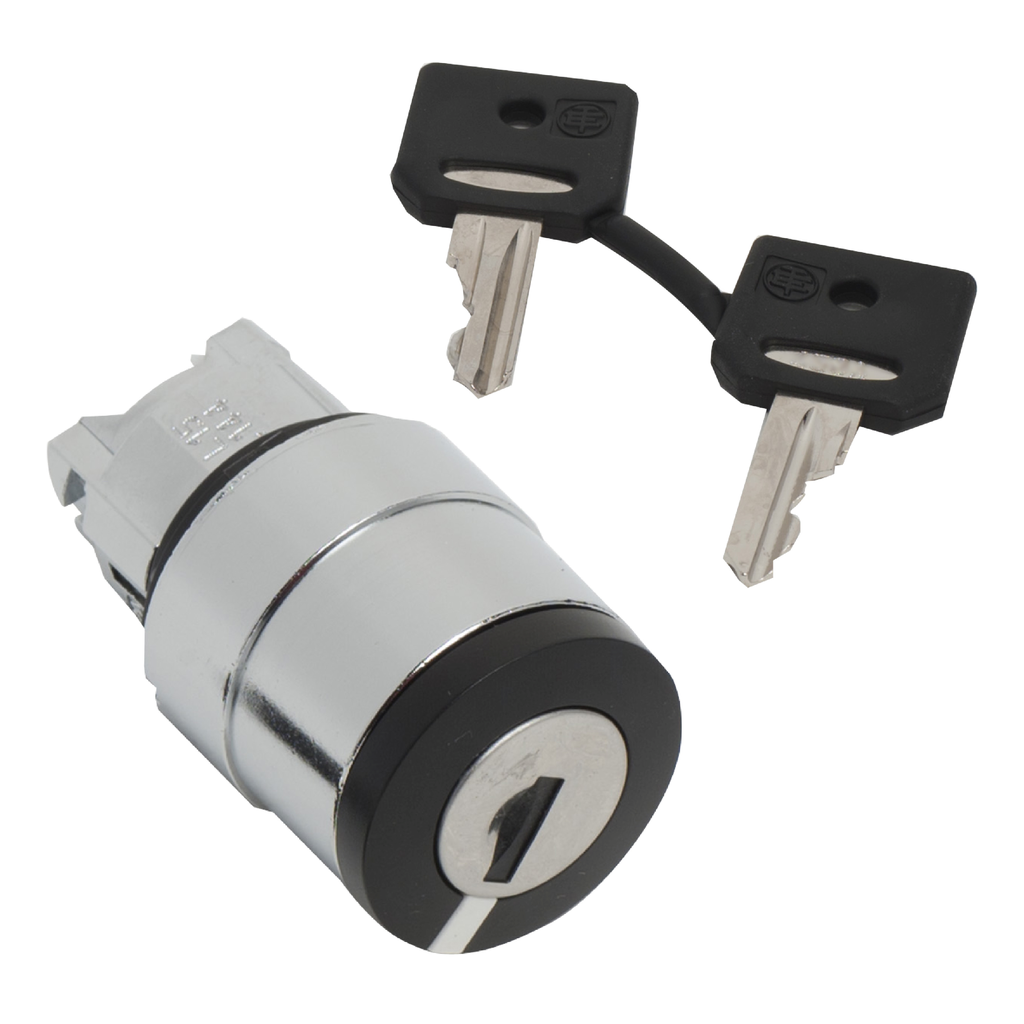 ZB4BG612 – Head for key selector switch, Harmony XB4, metal, black, 22mm, key 421E, 2 positions, spring return right to left