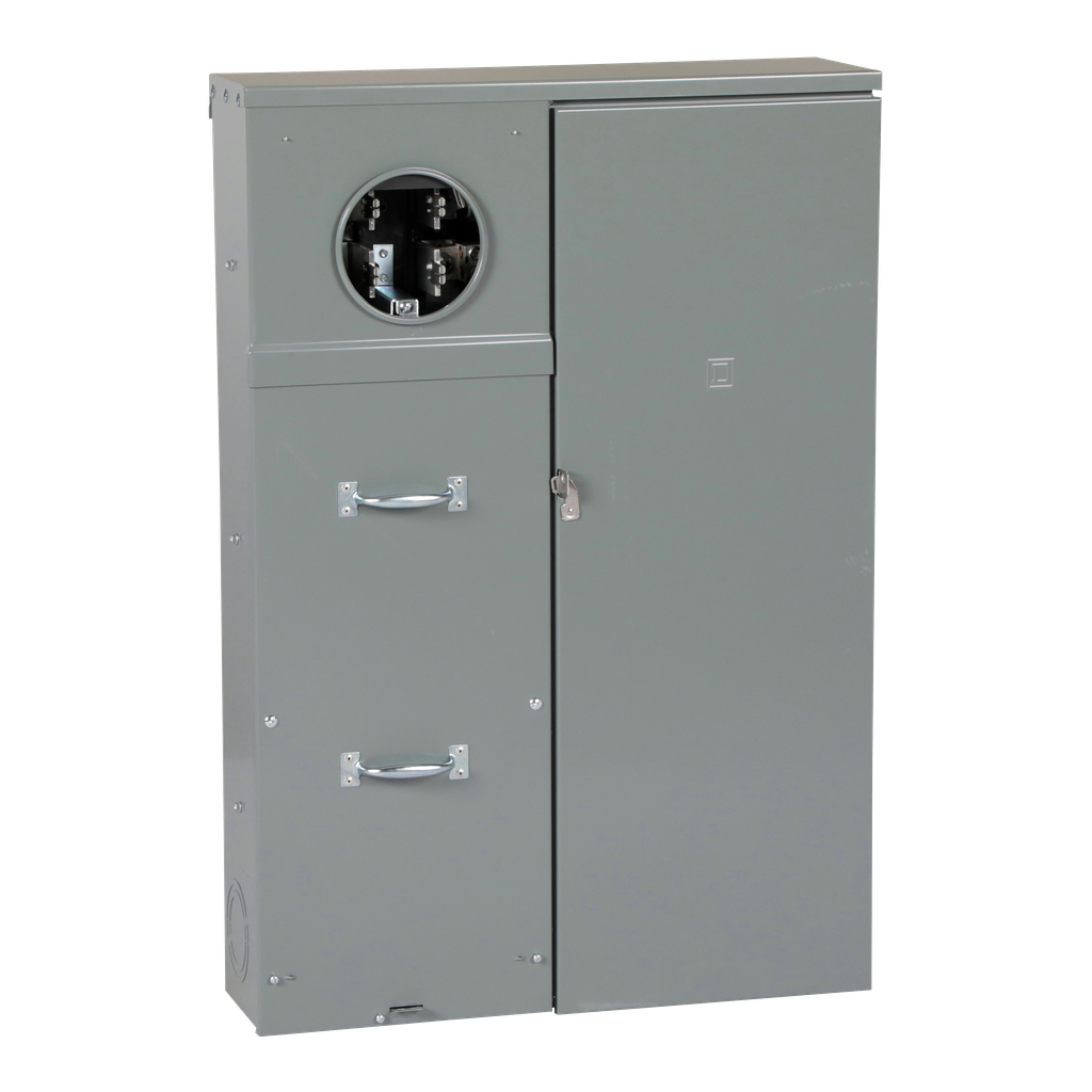 CU816D400CB – Meter mains, QO, CSED, ringed socket, 400A, surface mount, maximum 8 spaces, 16 circuits, Class 320 manual bypass