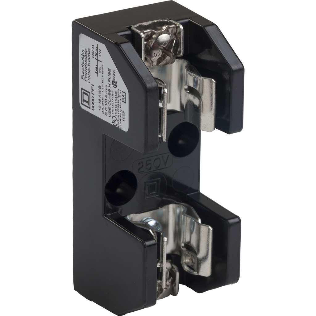 9080PF1 – Terminal block, Linergy, fuse holder, Class H or K, 30A, 250 V, 1 pole