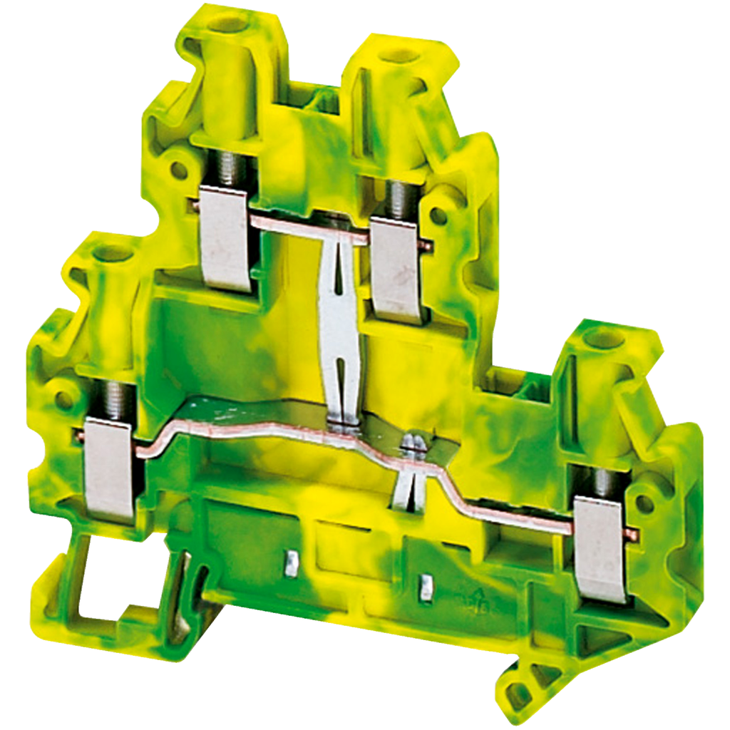 NSYTRV44DPE – Terminal block, Linergy TR, green-yellow, 4mm2, 2 level connt, protective earth, 4 points, Set of 50