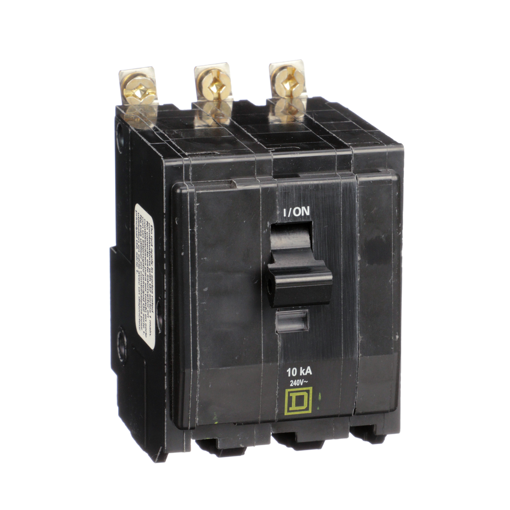 QOB3205237 – Mini circuit breaker, QO, 20A, 3 pole, 120/240VAC, 10kA, bolt on, ring