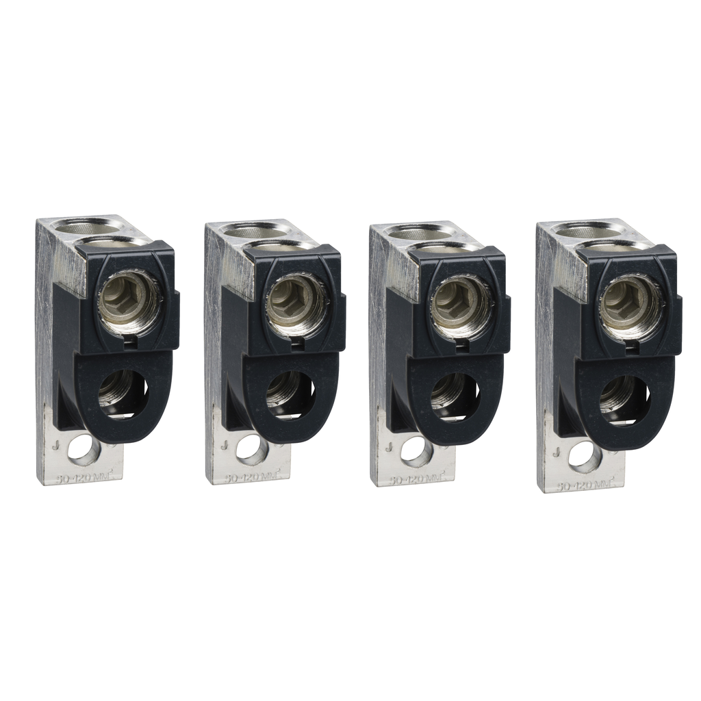 LV432482 – Aluminium bare cable connectors, ComPacT NSX, for 2 cables 35mm² to 240mm², 630A, set of 4 parts