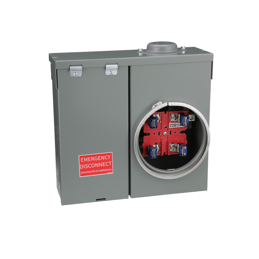 CQRB100CP – Meter mains, QO, CSED, ringed socket, 125A, surface mount, no bypass