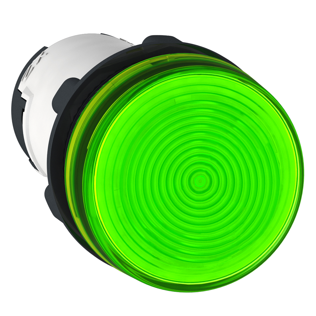 XB7EV63P – Monolithic pilot light, Harmony XB7, plastic, green, 22mm, plain lens for BA9s bulb, lt 250V