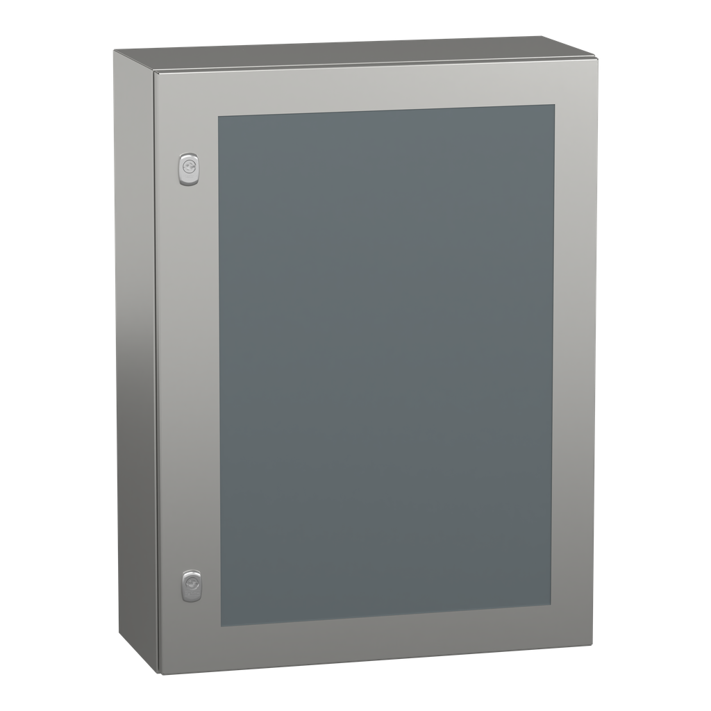 NSYS3X8625T – Wall mounted enclosure, PanelSeT S3X, stainless steel 304L, glazed door, 800x600x250mm, IP66