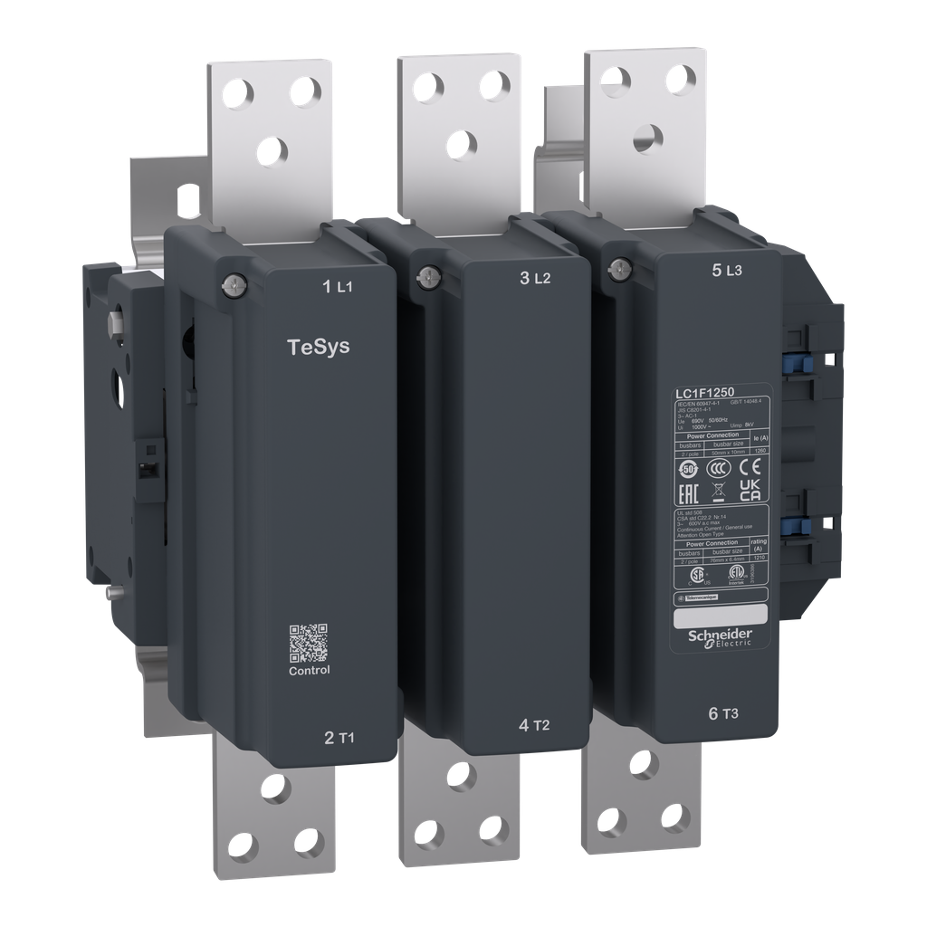 LC1F1250M7 – contactor, TeSys F, 3P(3NO), AC-1,