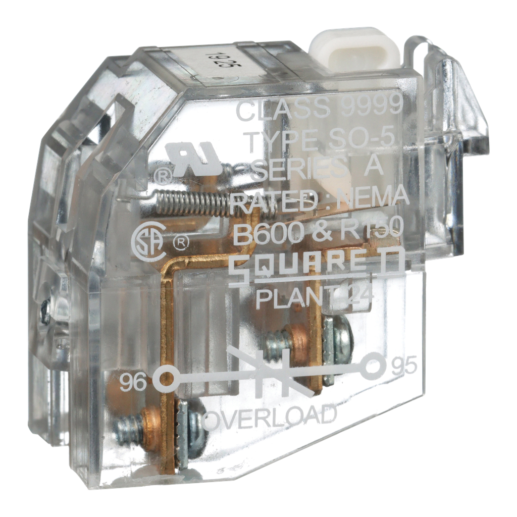 9999SO5 – NEMA Motor Starter and contactor, Type S, isolated alarm contacts, for melting alloy overload relays, NC alarm contact