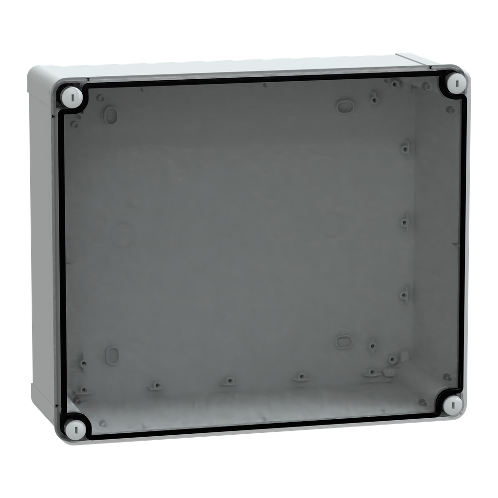 NSYTBS342912T – ABS box IP66 IK07 RAL7035 Int.H325W275D120 Ext.H341W291D128 Transp.cover H20