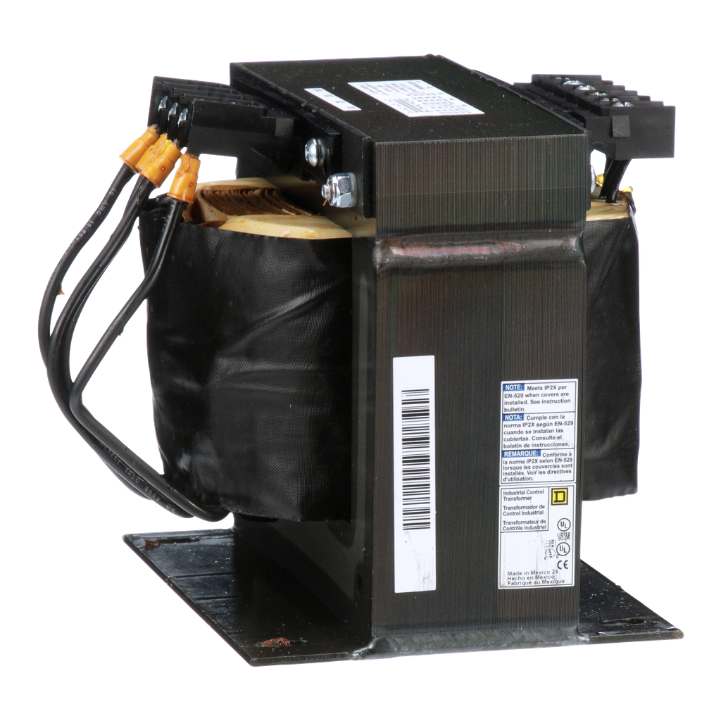 9070T1000D50 – Transformer, Type T, industrial control, 1000VA, 1 phase, 240/416/480/600V primary, 99/120/130V secondary, 115C rise