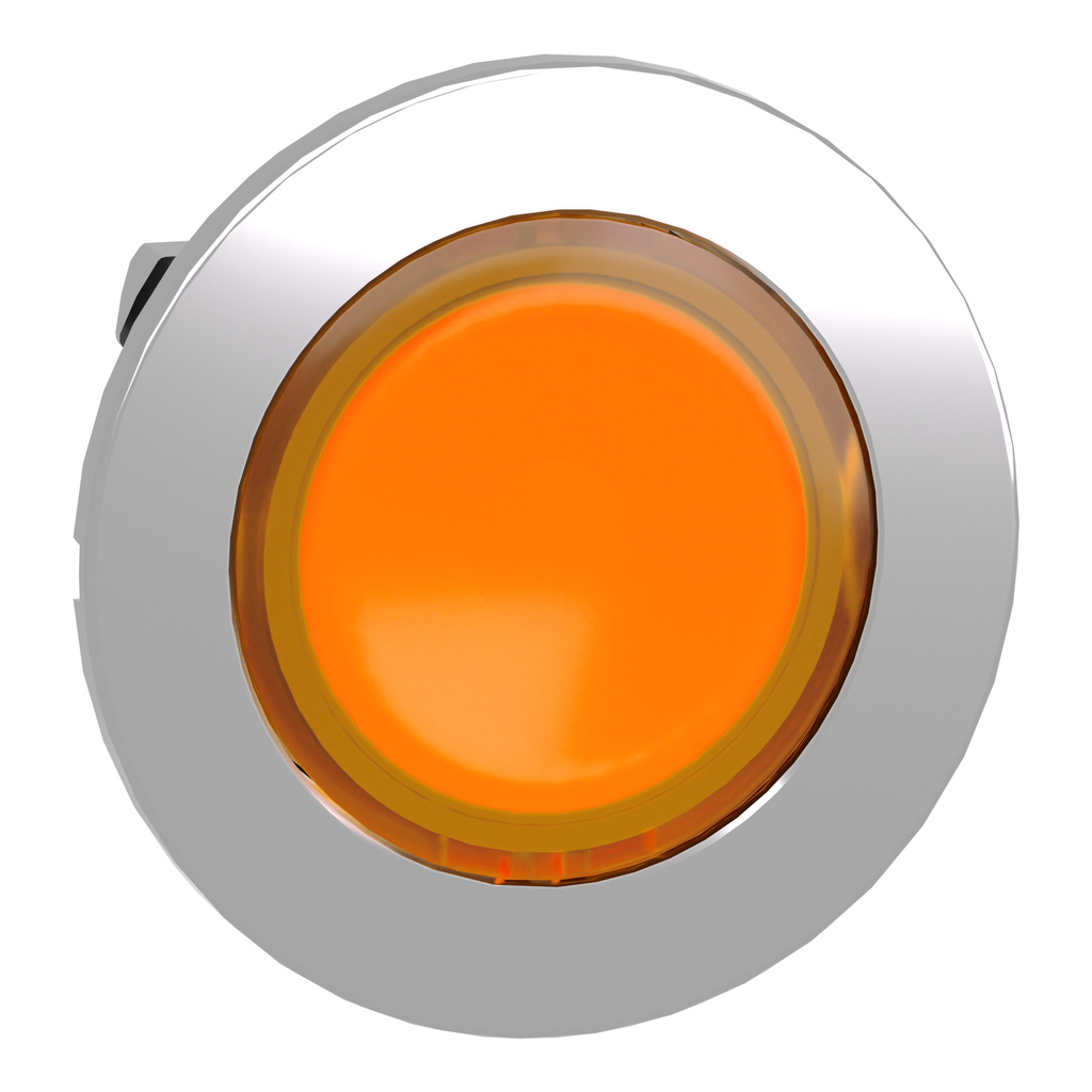 ZB4FH053 – Head for illuminated push button, Harmony XB4, metal, orange flush mounted, 30mm, universal LED, unmarked
