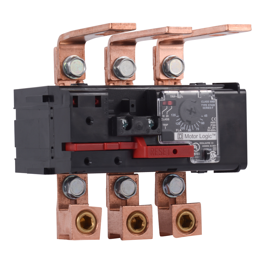 9065ST420 – Overload Relay, Motor Logic, solid state overload relay, NEMA Size 4, 3 pole, 45A to 135A, 600VAC, replacement relay