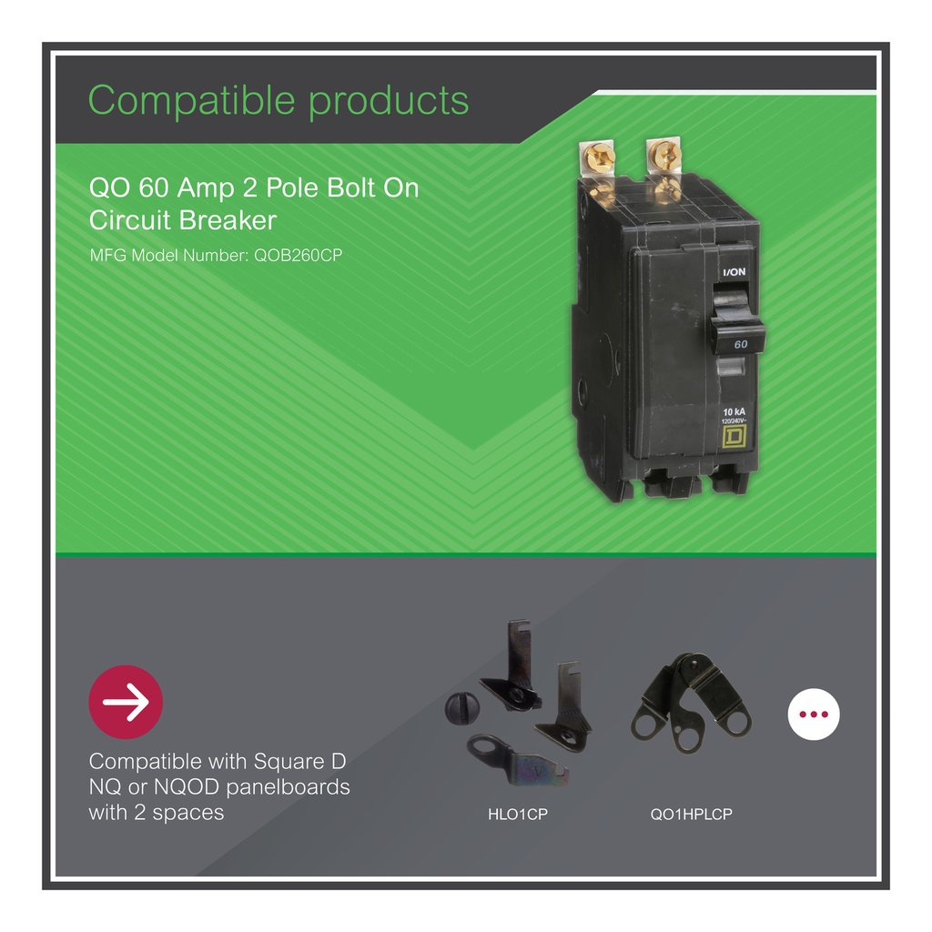 Mayer-DDS-Mini circuit breaker, QO, 60A, 2 pole, 120/240VAC, 10kA, bolt on-2