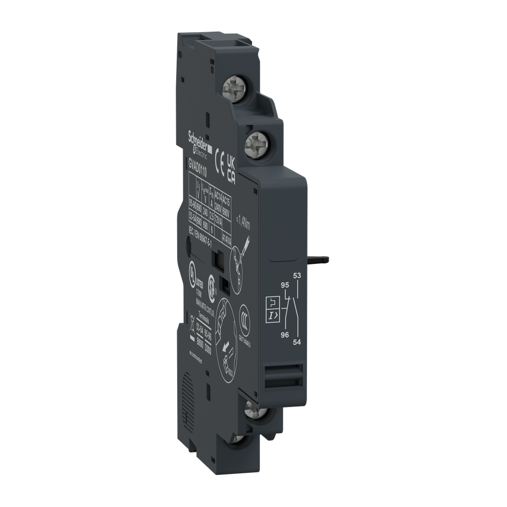 GVAD0110 – TeSys Deca – auxiliary contact – 1 NO   1 NC (fault)